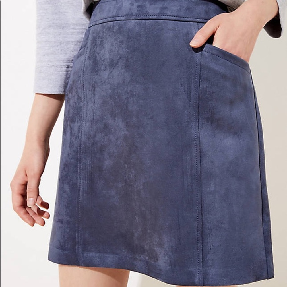 LOFT| Petite Faux Suede Skirt